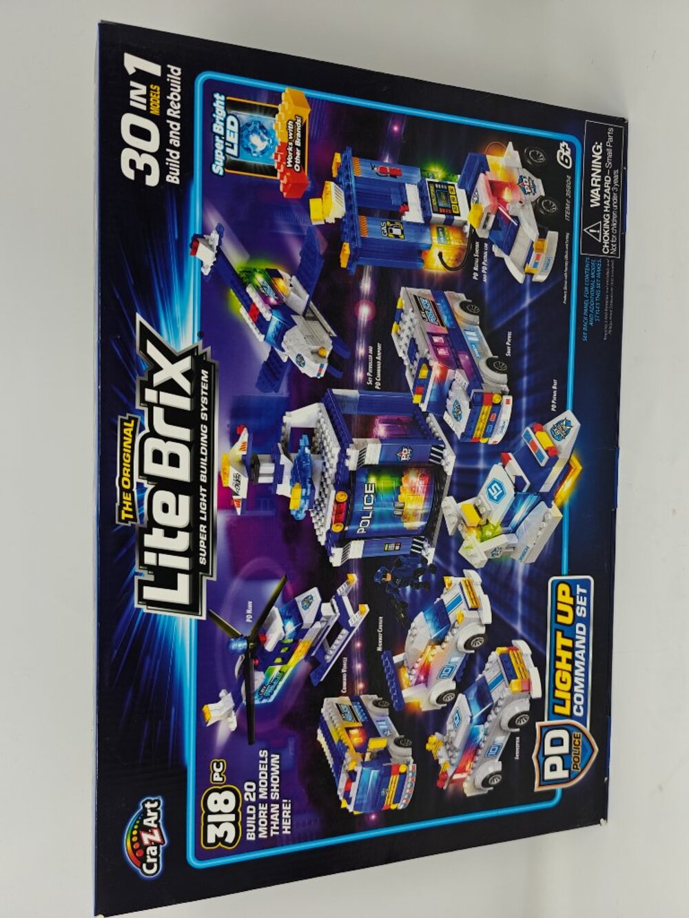The Original CraZArt Lite Brix Super Light Building Police Set 318 Pc 30 in 1